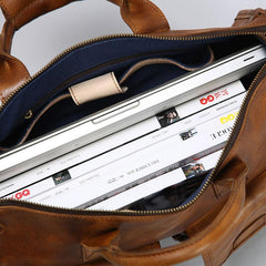 Vintage Leather Brown Mens Travel Bags Messenger Bag Shoulder Bag for Men