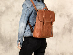 Vintage Leather Mens Travel Backpack Bag Work Backpack for Men