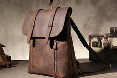 Vintage Leather Mens Travel Backpack Bag Work Backpack for Men