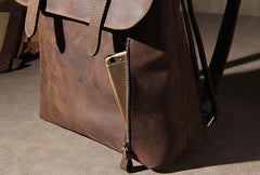Vintage Leather Mens Travel Backpack Bag Work Backpack for Men
