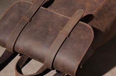 Vintage Brown Leather Mens Travel Backpack Work Backpack for Men