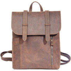 Vintage Brown Leather Mens Travel Backpack Work Backpack for Men