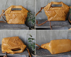 Cute Bucket Bags Woven Weaved Brown Leather Bag Womens - Annie Jewel