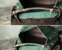 Green Satchel Bag Small Leather Backpack Womens Purse - Annie Jewel