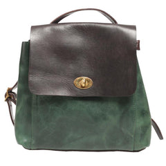 Green Satchel Bag Small Leather Backpack Womens Purse - Annie Jewel