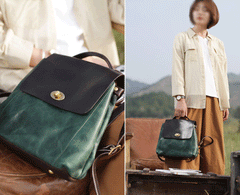 Green Satchel Bag Small Leather Backpack Womens Purse - Annie Jewel