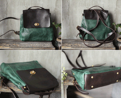 Green Satchel Bag Small Leather Backpack Womens Purse - Annie Jewel