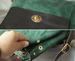 Green Satchel Bag Small Leather Backpack Womens Purse - Annie Jewel