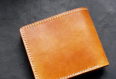 Handmade billfold leather wallet men indian Chief carved leather billfold wallet for men him - EverHandmade