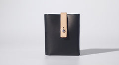 Handmade LEATHER Black Beige Womens Bifold Small Wallet Cute Leather Small Wallet FOR Women