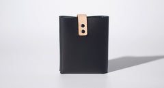 Handmade LEATHER Black Beige Womens Bifold Small Wallet Cute Leather Small Wallet FOR Women