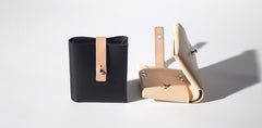 Handmade LEATHER Black Beige Womens Bifold Small Wallet Cute Leather Small Wallet FOR Women