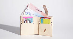 Handmade LEATHER Black Beige Womens Bifold Small Wallet Cute Leather Small Wallet FOR Women