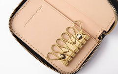 Handmade LEATHER Mens Small Zipper Car Key Wallet Leather Key Holders FOR Men