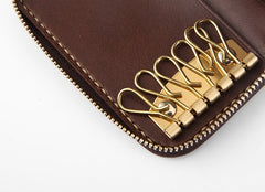 Handmade LEATHER Mens Small Zipper Car Key Wallet Leather Key Holders FOR Men