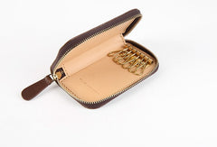 Handmade LEATHER Mens Small Zipper Car Key Wallet Leather Key Holders FOR Men