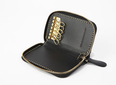 Handmade LEATHER Mens Small Zipper Car Key Wallet Leather Key Holders FOR Men