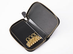 Handmade LEATHER Mens Small Zipper Car Key Wallet Leather Key Holders FOR Men