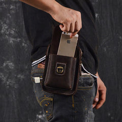 Vintage Leather Cigarette Case Belt Pouch for Men Waist Bag BELT BAG For Men