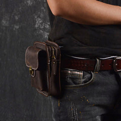 Vintage Leather Cigarette Case Belt Pouch for Men Waist Bag BELT BAG For Men
