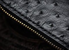 Handmade Leather Black Small Biker Wallet Mens Cool billfold Chain Wallet Trucker Wallet with Chain