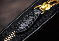 Handmade Leather Black Small Biker Wallet Mens Cool billfold Chain Wallet Trucker Wallet with Chain