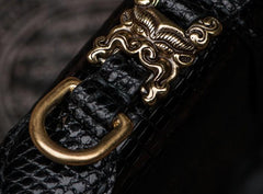Handmade Leather Black LIZARD SKIN Chain Wallet Mens Biker Wallet Cool Leather Wallet Long Wallets for Men