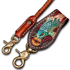 Cool Leather Braided Biker Chain Carp Wallet Chain for Chain Wallet Biker Wallet