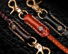 Cool Leather Braided Biker Chain Carp Wallet Chain for Chain Wallet Biker Wallet