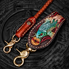 Cool Leather Braided Biker Chain Carp Wallet Chain for Chain Wallet Biker Wallet