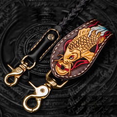 Cool Leather Braided Biker Chain Carp Wallet Chain for Chain Wallet Biker Wallet