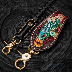 Cool Leather Braided Biker Chain Carp Wallet Chain for Chain Wallet Biker Wallet