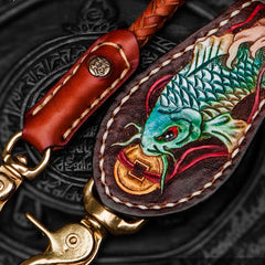 Cool Leather Braided Biker Chain Carp Wallet Chain for Chain Wallet Biker Wallet