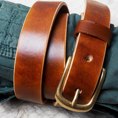 Handmade Leather Brown Mens Belt Leather Belt for Men