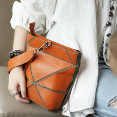 Cute Small Bucket Bag Clutch Brown Leather Bucket Bag - Annie Jewel