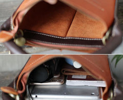 Brown Leather Bucket Bag Handbag Bucket Bag With Zipper - Annie Jewel