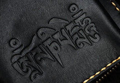 Handmade Leather Chain Wallet Tooled Mah¨¡k¨¡la Biker Wallet Mens Cool billfold Trucker Wallet with Chain
