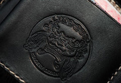 Handmade Leather Chain Wallet Tooled Mah¨¡k¨¡la Biker Wallet Mens Cool billfold Trucker Wallet with Chain