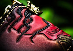 Handmade Leather Chain Wallet Tooled Mah¨¡k¨¡la Biker Wallet Mens Cool billfold Trucker Wallet with Chain