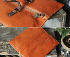 Unusual Handbags Soft Tan Leather Handbag Folded Clutch - Annie Jewel