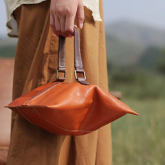 Unusual Handbags Soft Tan Leather Handbag Folded Clutch - Annie Jewel