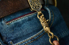 Handmade Leather Cool Punk Rock Cross Wallet Chain Biker Trucker Wallet Chain Trucker Wallet Chain for Men