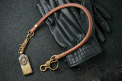 Handmade Leather Cool Punk Rock Cross Wallet Chain Biker Trucker Wallet Chain Trucker Wallet Chain for Men