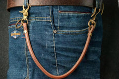 Handmade Leather Cool Punk Rock Wallet Chain Biker Trucker Wallet Chain Trucker Wallet Chain for Men