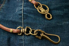 Handmade Leather Cool Punk Rock Wallet Chain Biker Trucker Wallet Chain Trucker Wallet Chain for Men