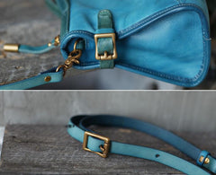 Handmade Blue Leather Handbags Purses - Annie Jewel