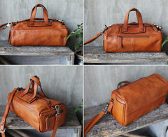 Soft Tan Leather Handbag Square Crossbody Bag Purse - Annie Jewel