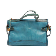 Handmade Blue Leather Handbags Purses - Annie Jewel