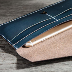 Handmade Leather Long Wallets for men Envelope Bifold Men Long Wallet