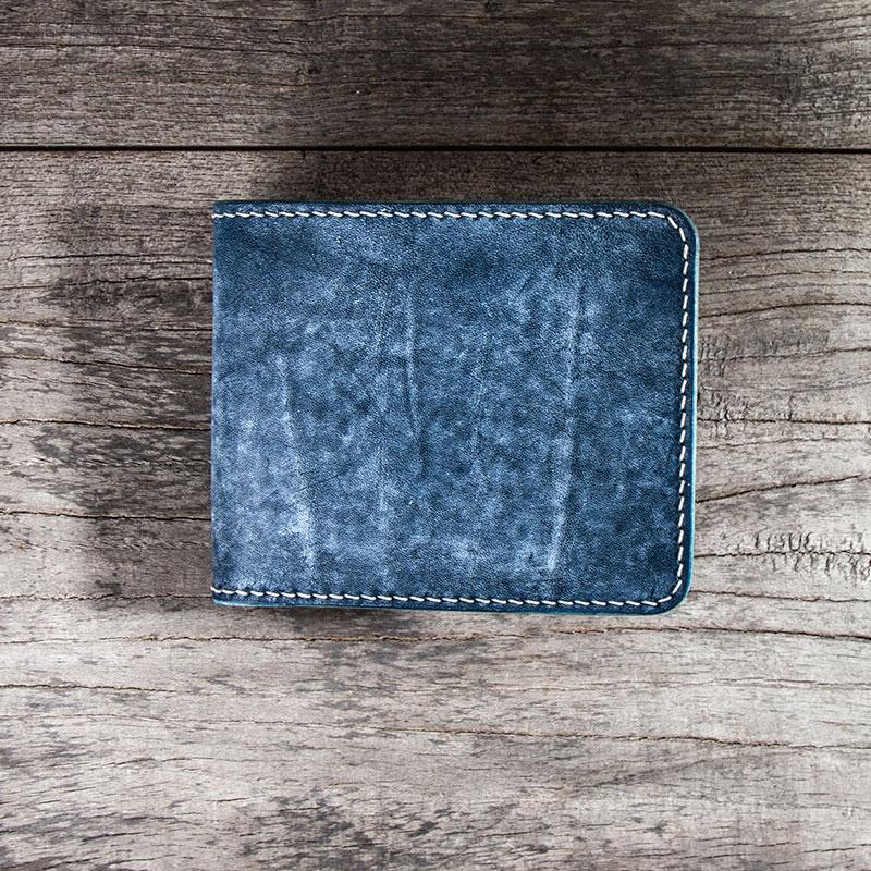 Handmade Leather Men Small Wallet Bifold Vintage billfold Wallet for Men